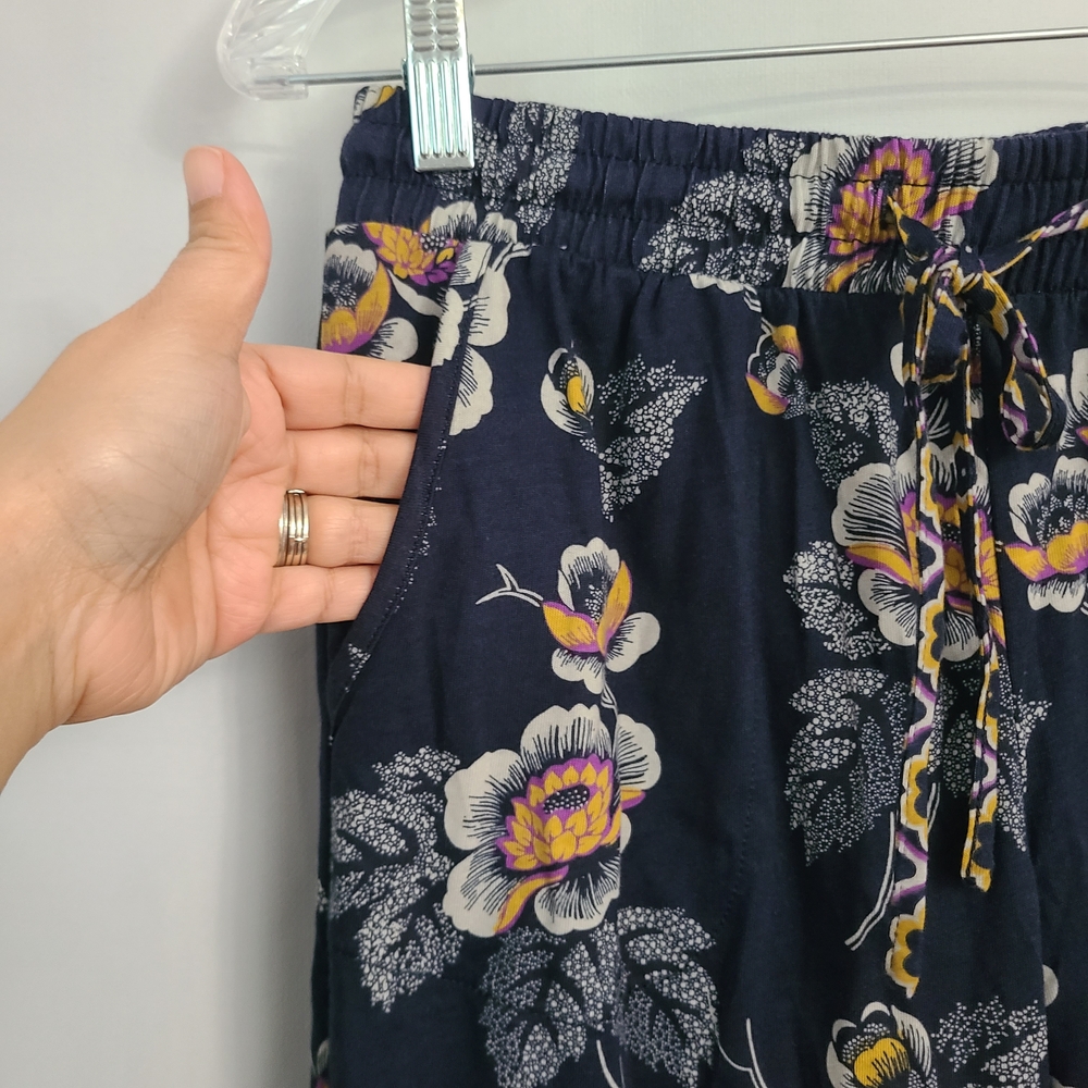 NWT Vera Bradley Sz S Floral Leaf Notch Collar Button Top Pull On Bottom PJ Set - Picture 10 of 13